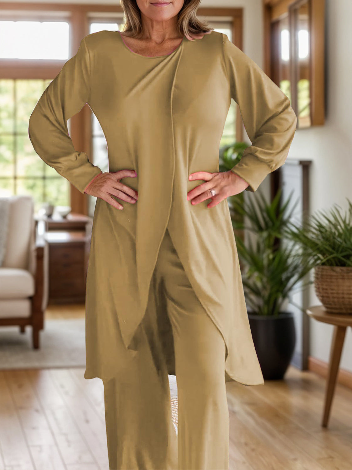 Elyria™ Slit Round Neck Lounge Set