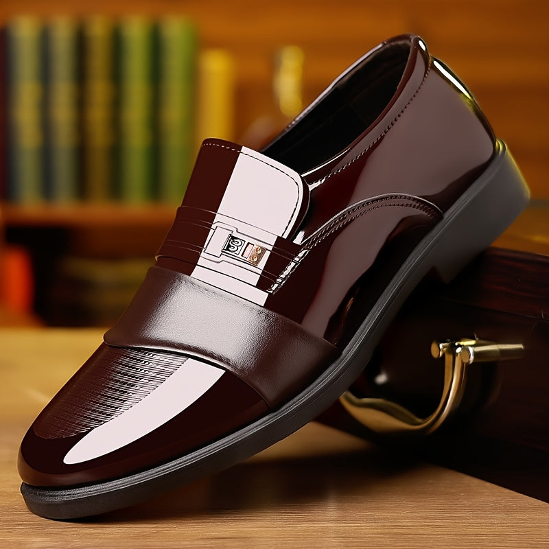Lustro™ | Men’s Glossy Pointed-Toe Loafers