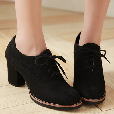OxfordCharm™ Women’s Retro British Lace-Up Heels