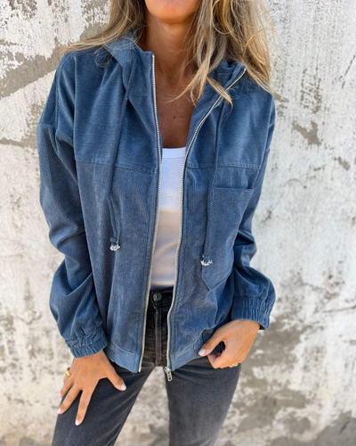 Ella™ Corduroy Hooded Zipper Jacket