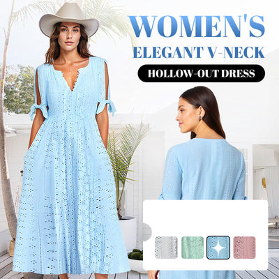 Eleganza™ V-Neck Hollow Dress