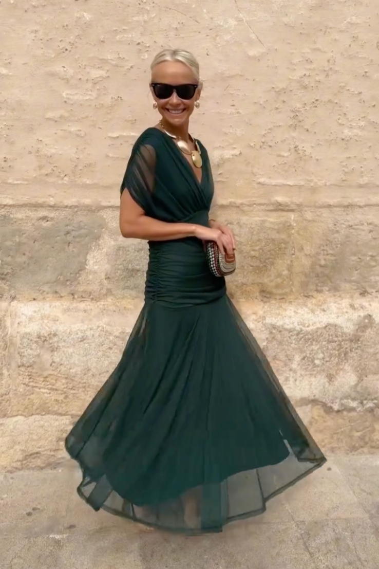 Elowen™ | Elegant V-Neck Fantasy Party Maxi Dress