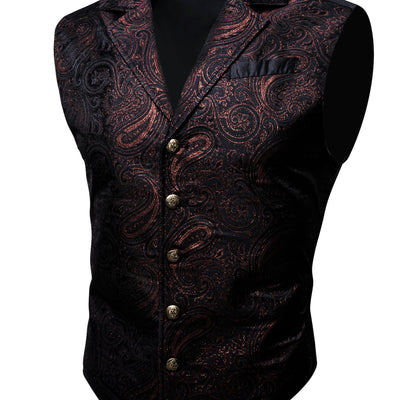 VictorianElegance™ Green Satin Jacquard Waistcoat