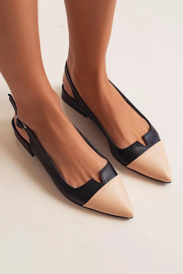 VITTORIA | Elegant ballet flats with toe cap and two-tone details for a refined style.