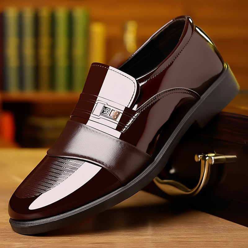 Lustro™ | Men’s Glossy Pointed-Toe Loafers