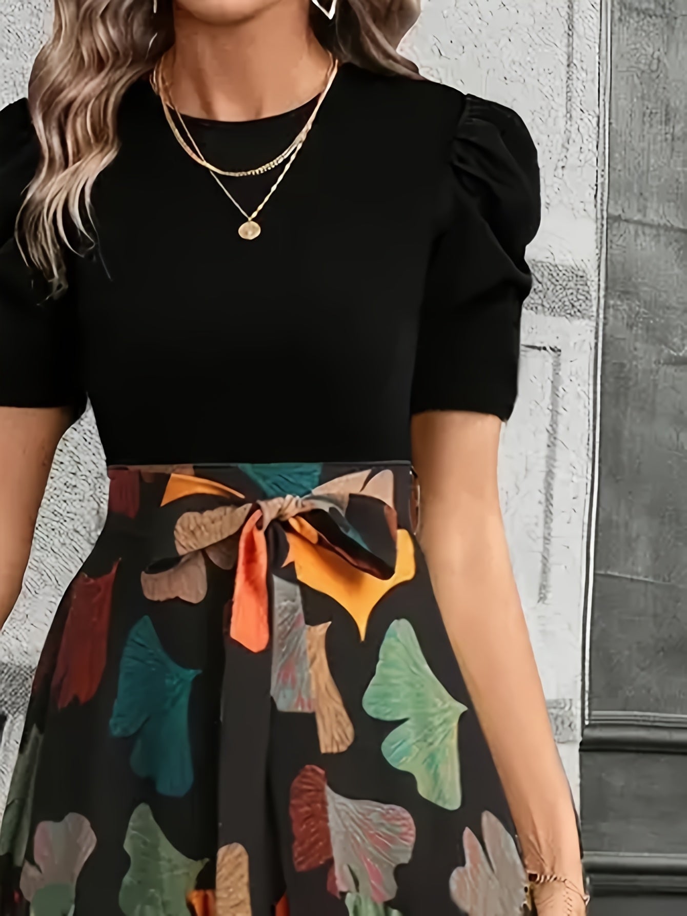 VivaForm™ A-Line Geometric Midi Dress