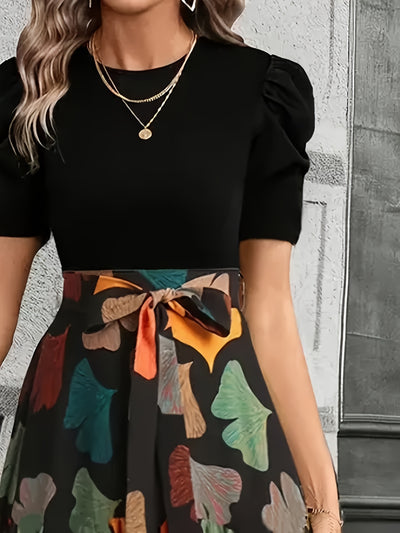 VivaForm™ A-Line Geometric Midi Dress