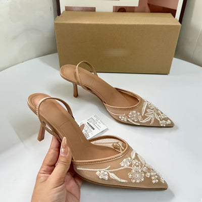 LustreStep™ Champagne Mule Heels