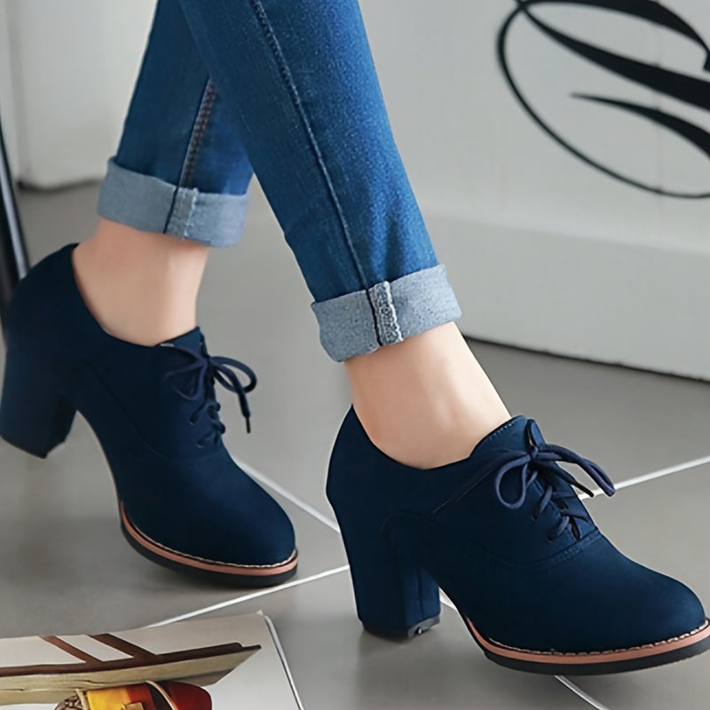 OxfordCharm™ Women’s Retro British Lace-Up Heels