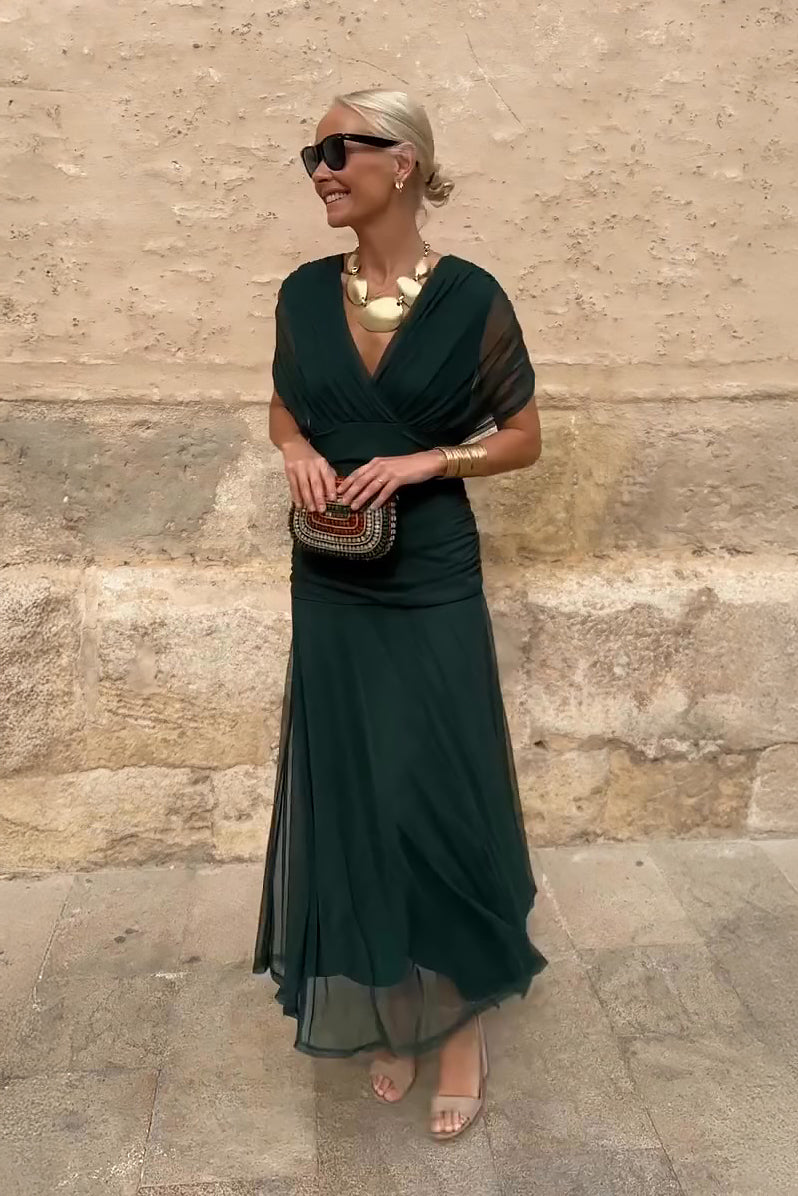 Elowen™ | Elegant V-Neck Fantasy Party Maxi Dress