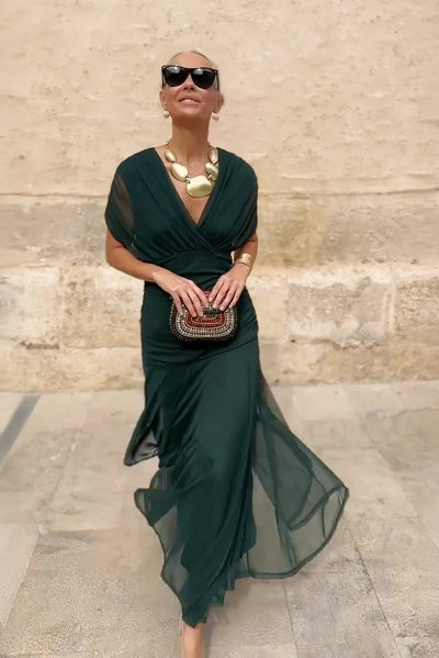 Elowen™ | Elegant V-Neck Fantasy Party Maxi Dress