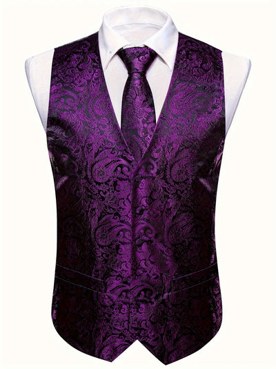 Regalia™ Purple Paisley Jacquard Vest Set