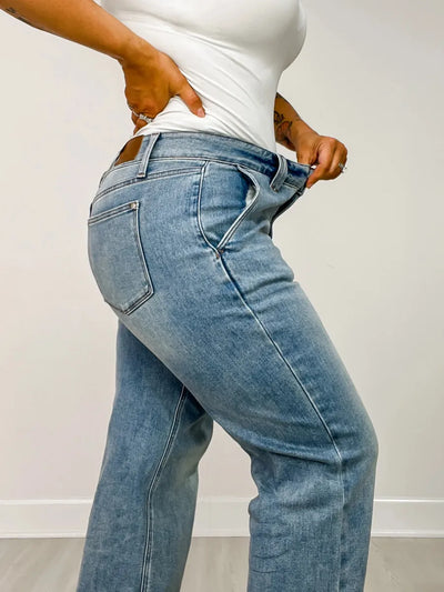 CurveRise™ Double Button Wide-Leg Jeans