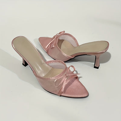 LuxeBow™ Women’s Mesh Open-Toe High Heels