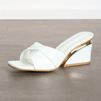 LumiStep™ White Wedge Sandals
