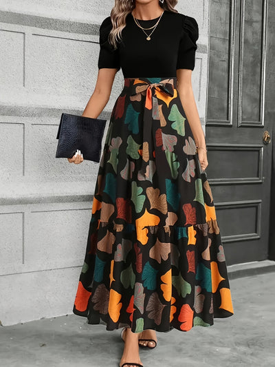 VivaForm™ A-Line Geometric Midi Dress
