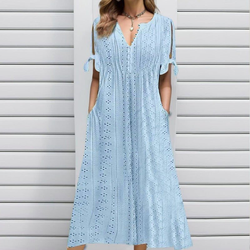Eleganza™ V-Neck Hollow Dress