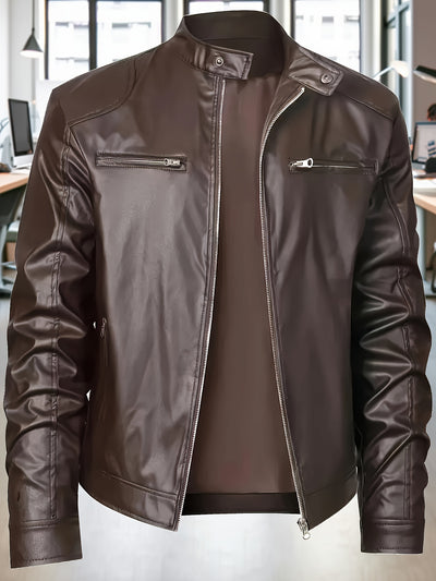 RetroEdge™ Men’s Stand Collar Bomber Jacket