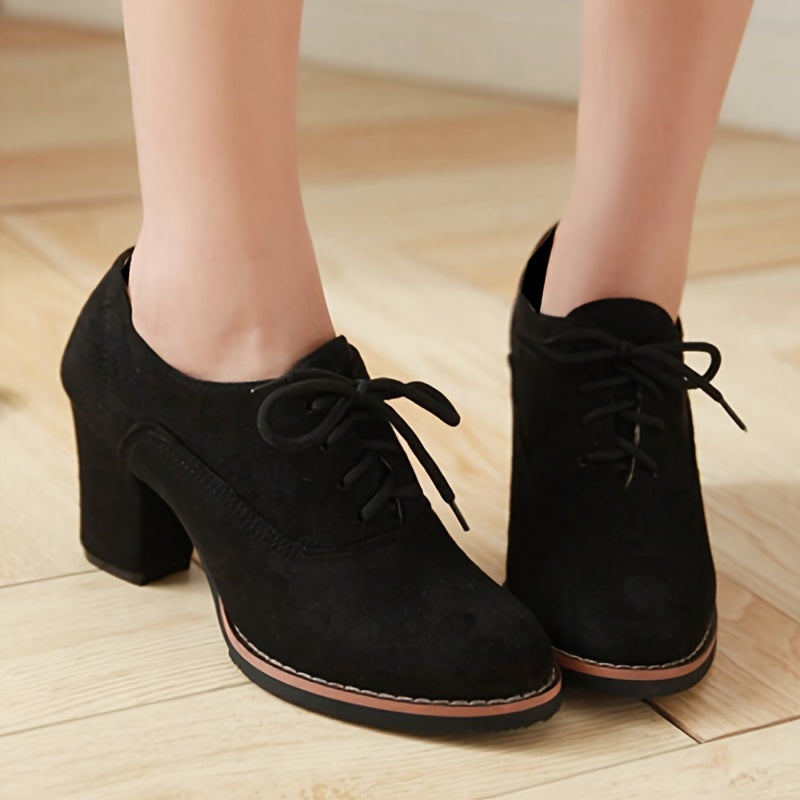 OxfordCharm™ Women’s Retro British Lace-Up Heels