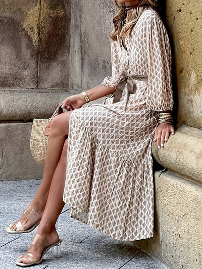 FloraGrace™ Pleated Maxi Dress
