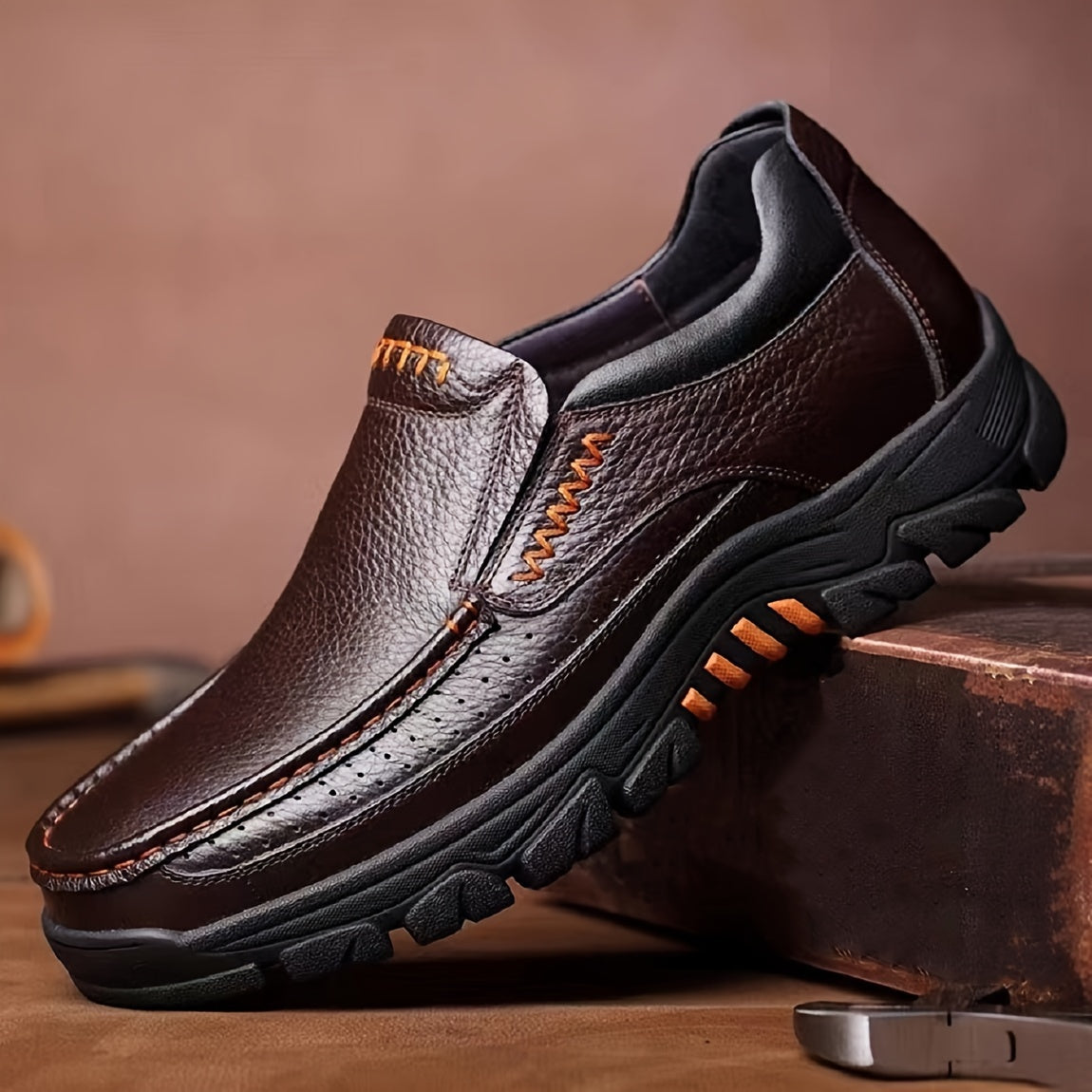 HeritageStride™ Leather Slip-On Dress Shoes