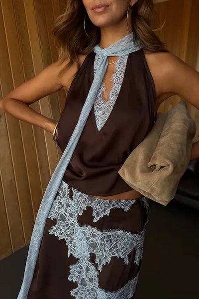 Luna™ | Contrast Satin Maxi Set