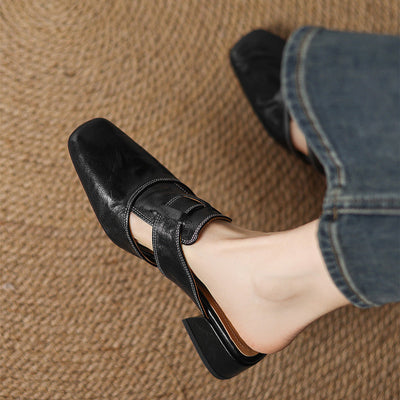 IvoraLuxe™ – Genuine Leather Mules