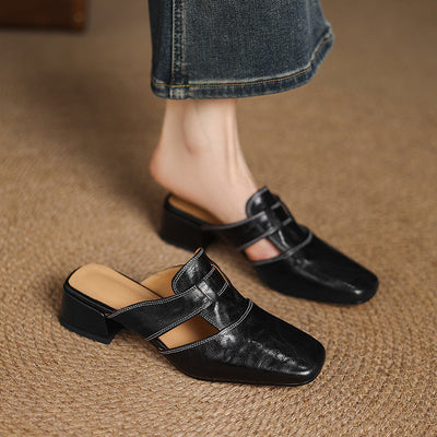 IvoraLuxe™ – Genuine Leather Mules
