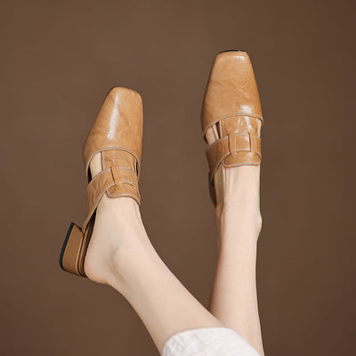 IvoraLuxe™ – Genuine Leather Mules