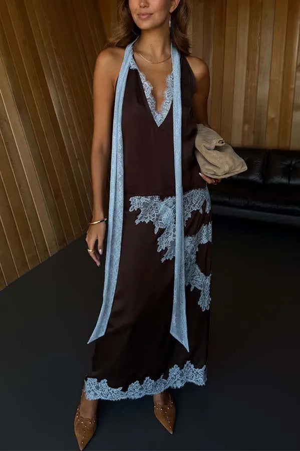 Luna™ | Contrast Satin Maxi Set