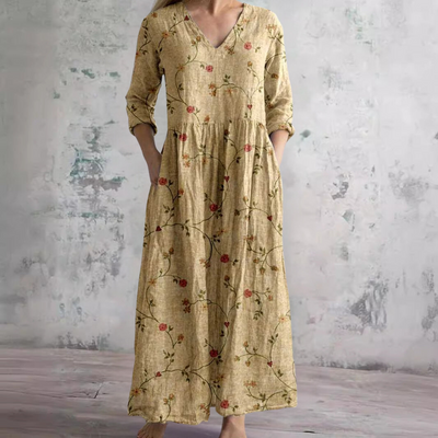 Carla | Summer Dress with V-Neck and Floral Pattern