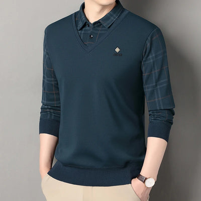 VeluMode™ | Men’s Winter Velvet Polo Pullover