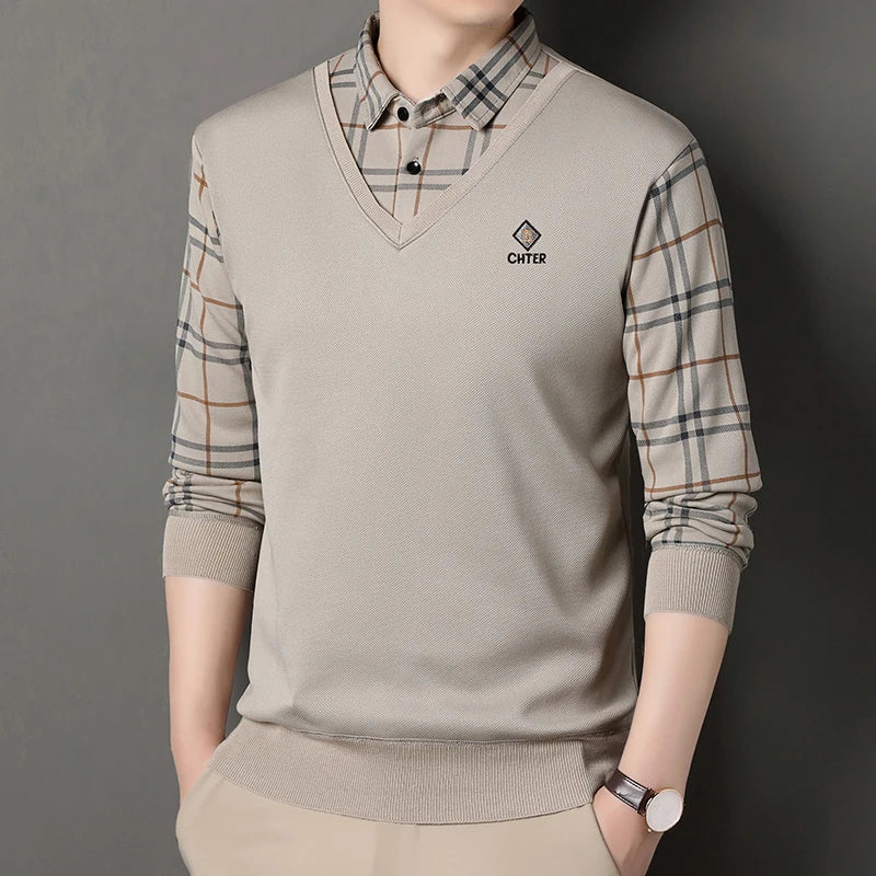 VeluMode™ | Men’s Winter Velvet Polo Pullover