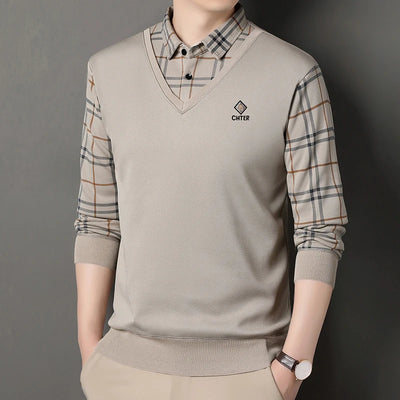 VeluMode™ | Men’s Winter Velvet Polo Pullover