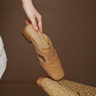 IvoraLuxe™ – Genuine Leather Mules
