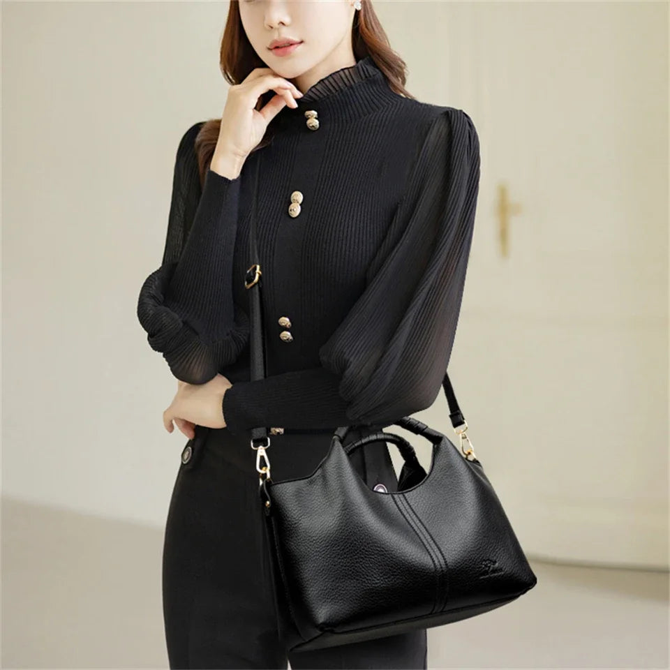 LuxeFlex™ Soft Leather Handbag