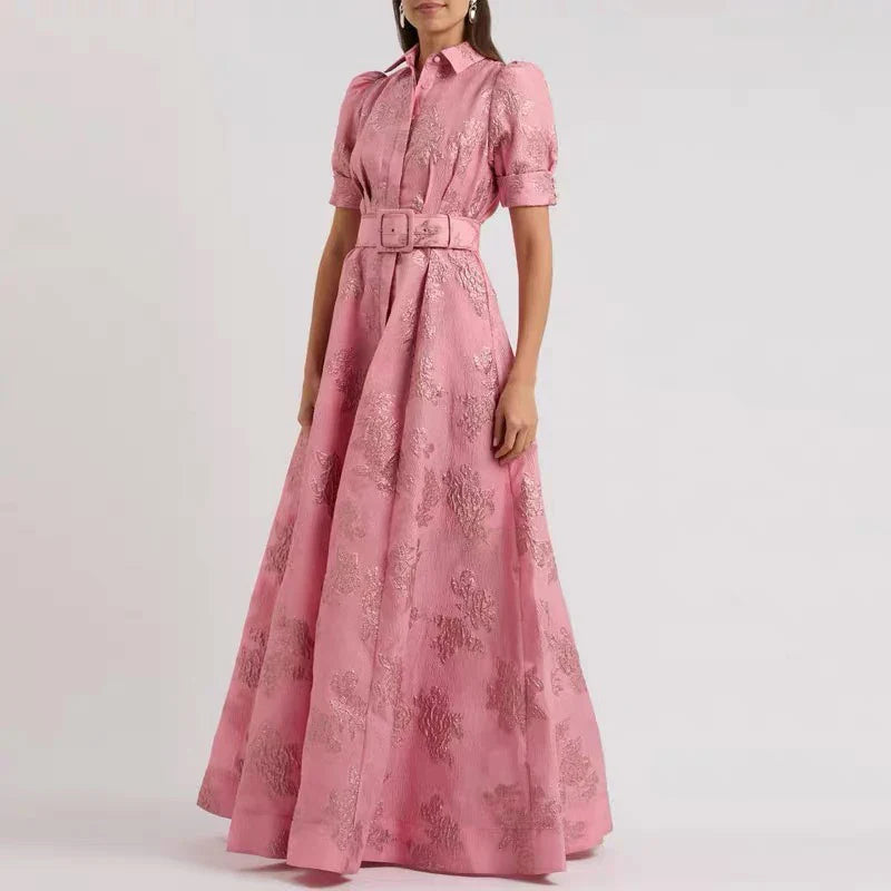 Roselle™ | Embroidered Belted Dress