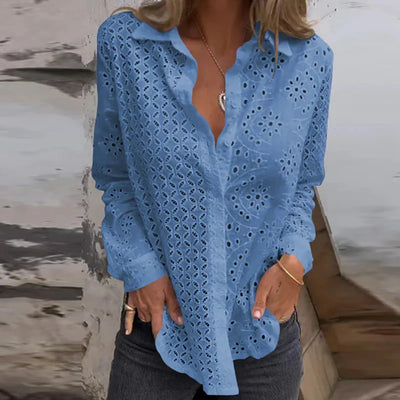 Adelisse™ | Embroidered Crochet Lace Blouse