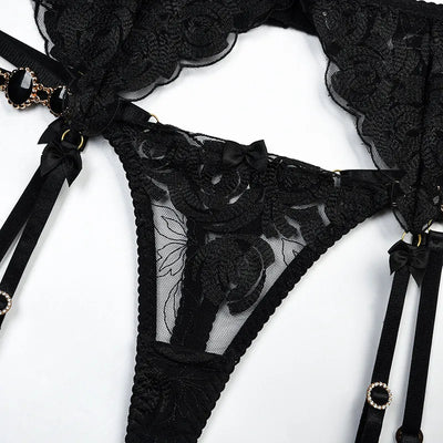 Jacinta - Luxury 3-Piece Shoulder Strap Lingerie Set