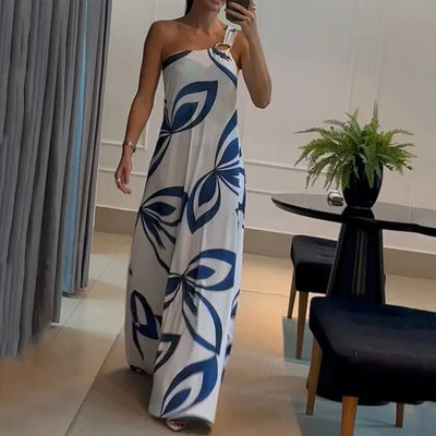 Ellafads™ | One-Shoulder Summer Maxi Dress