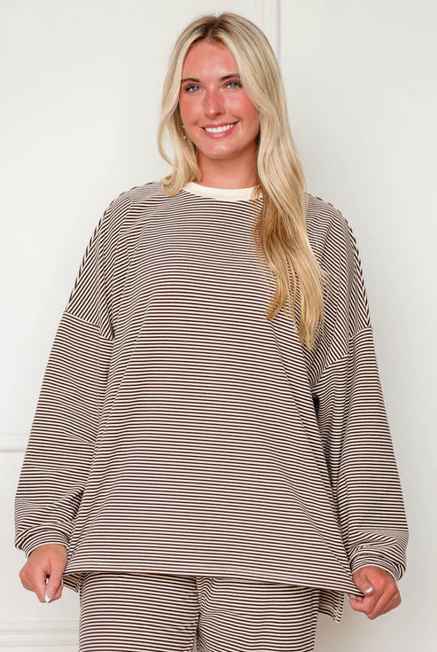CozyLoom™ Striped Fleece Oversize Top & Pants Set