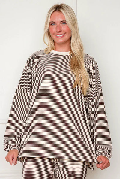 CozyLoom™ Striped Fleece Oversize Top & Pants Set