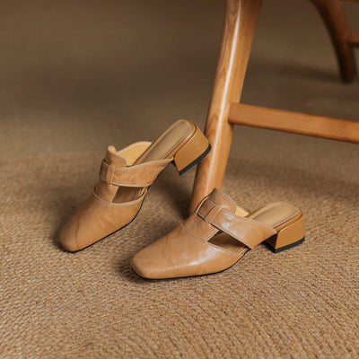 IvoraLuxe™ – Genuine Leather Mules