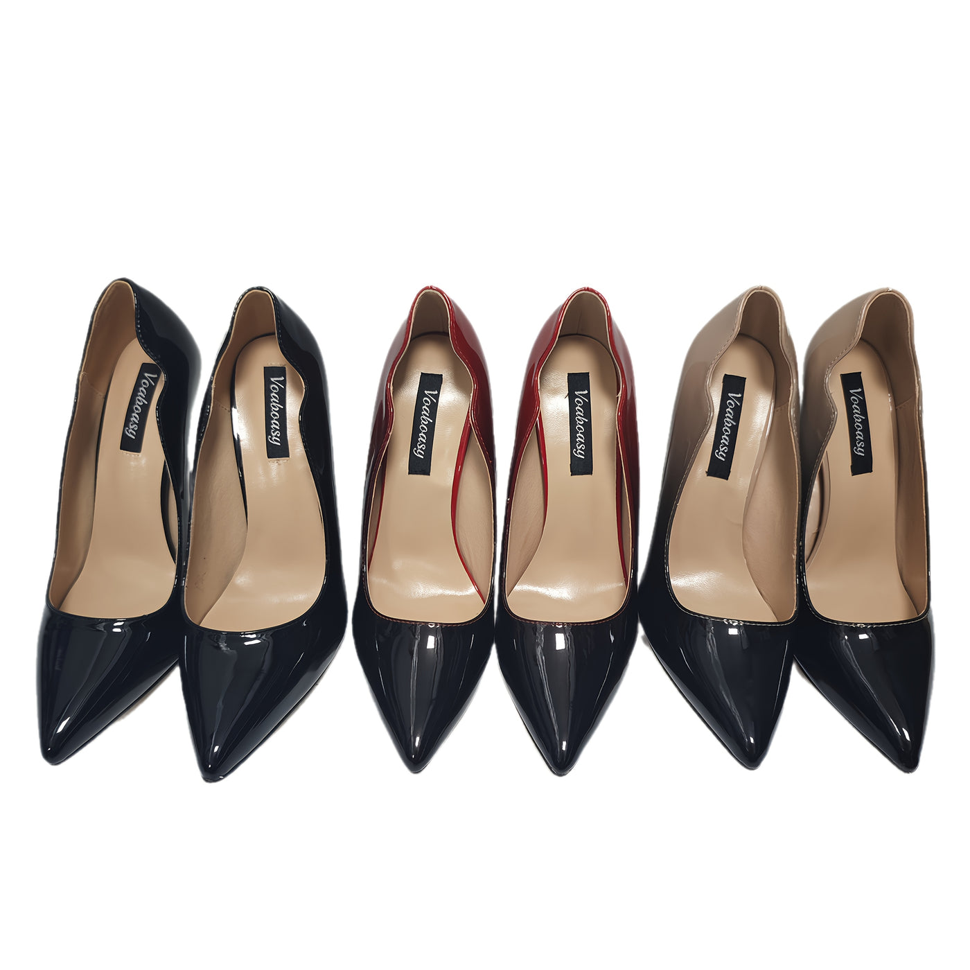 VOABOASY™ Glossy Elegance Stiletto Pumps