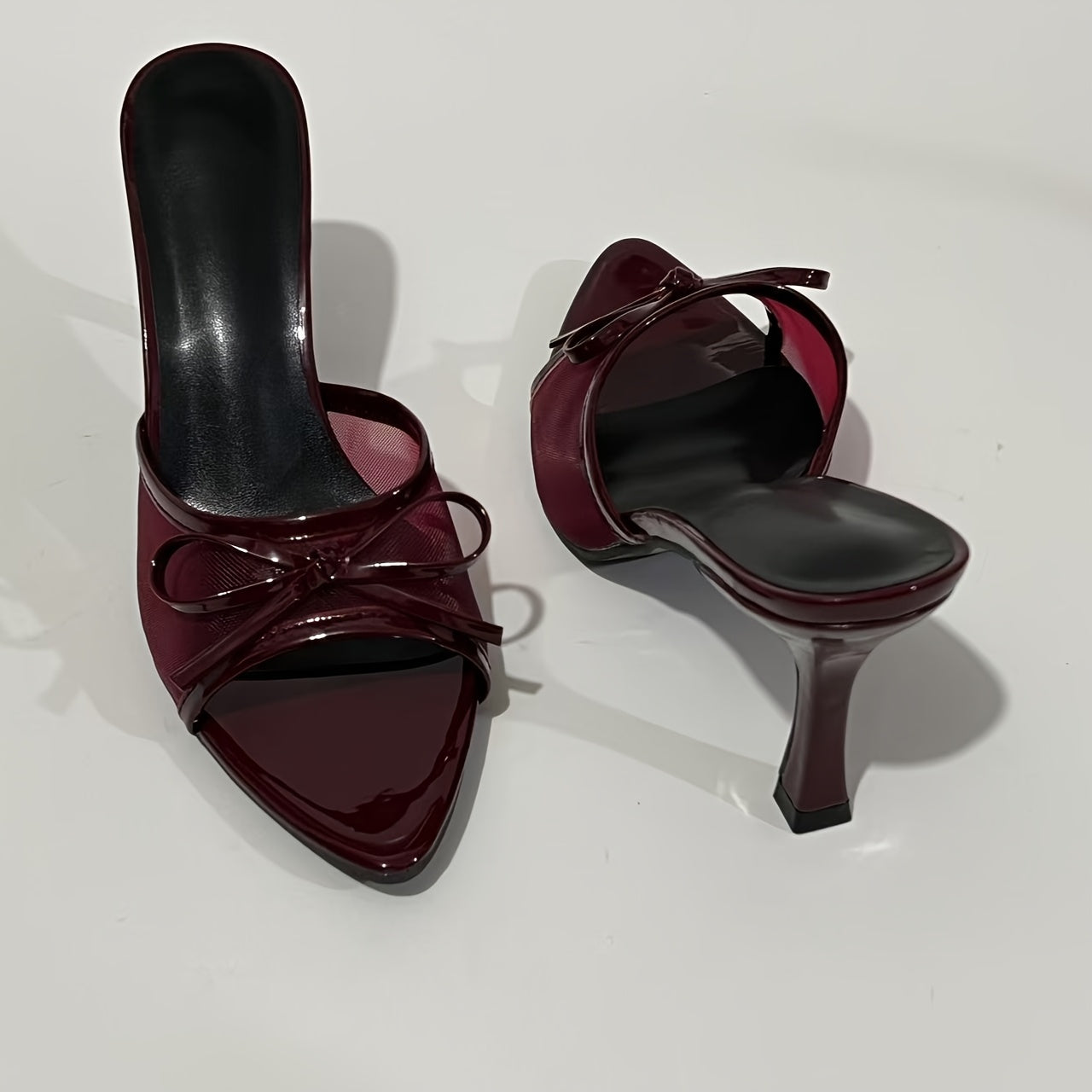 LuxeBow™ Women’s Mesh Open-Toe High Heels