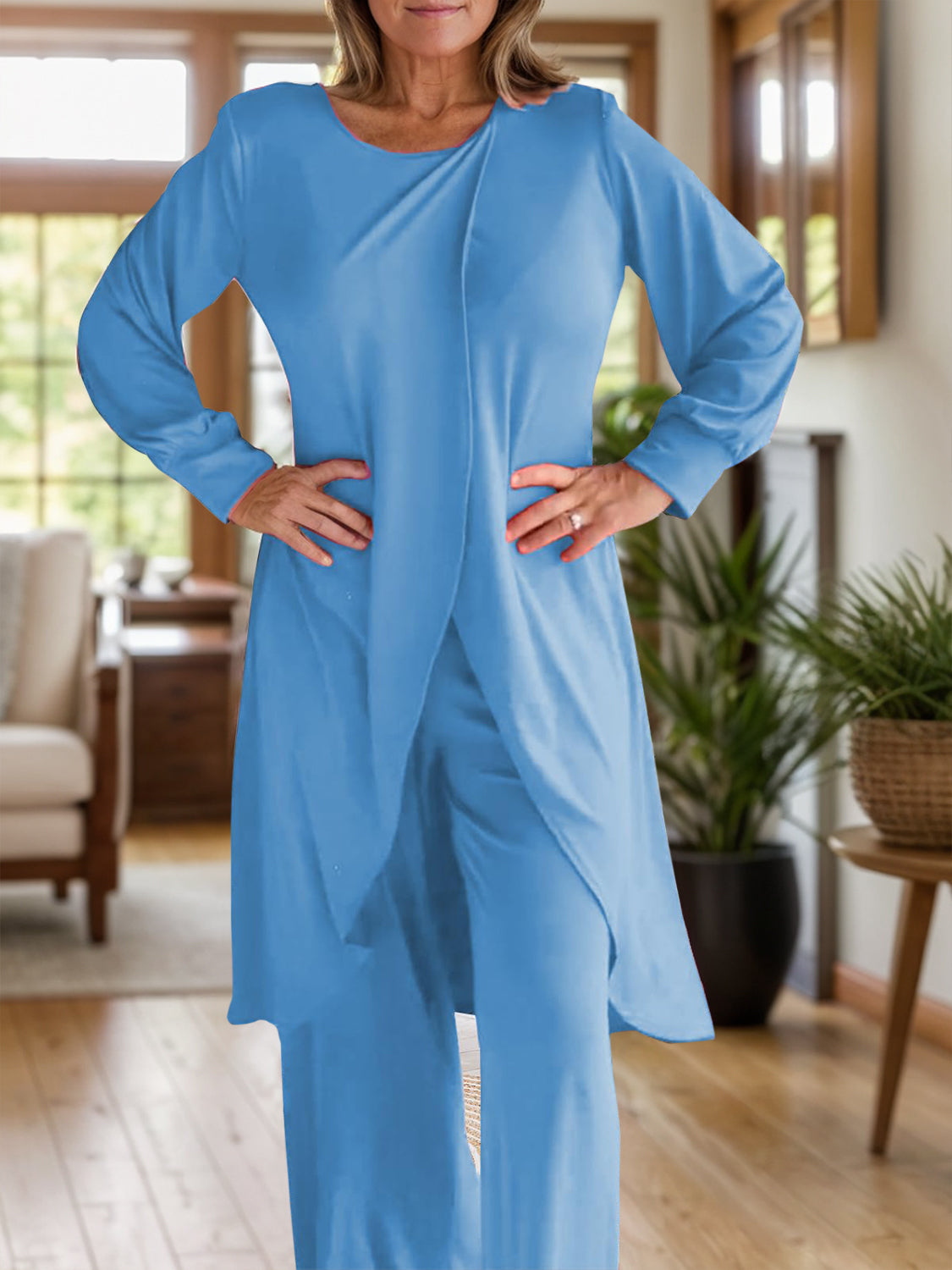 Elyria™ Slit Round Neck Lounge Set