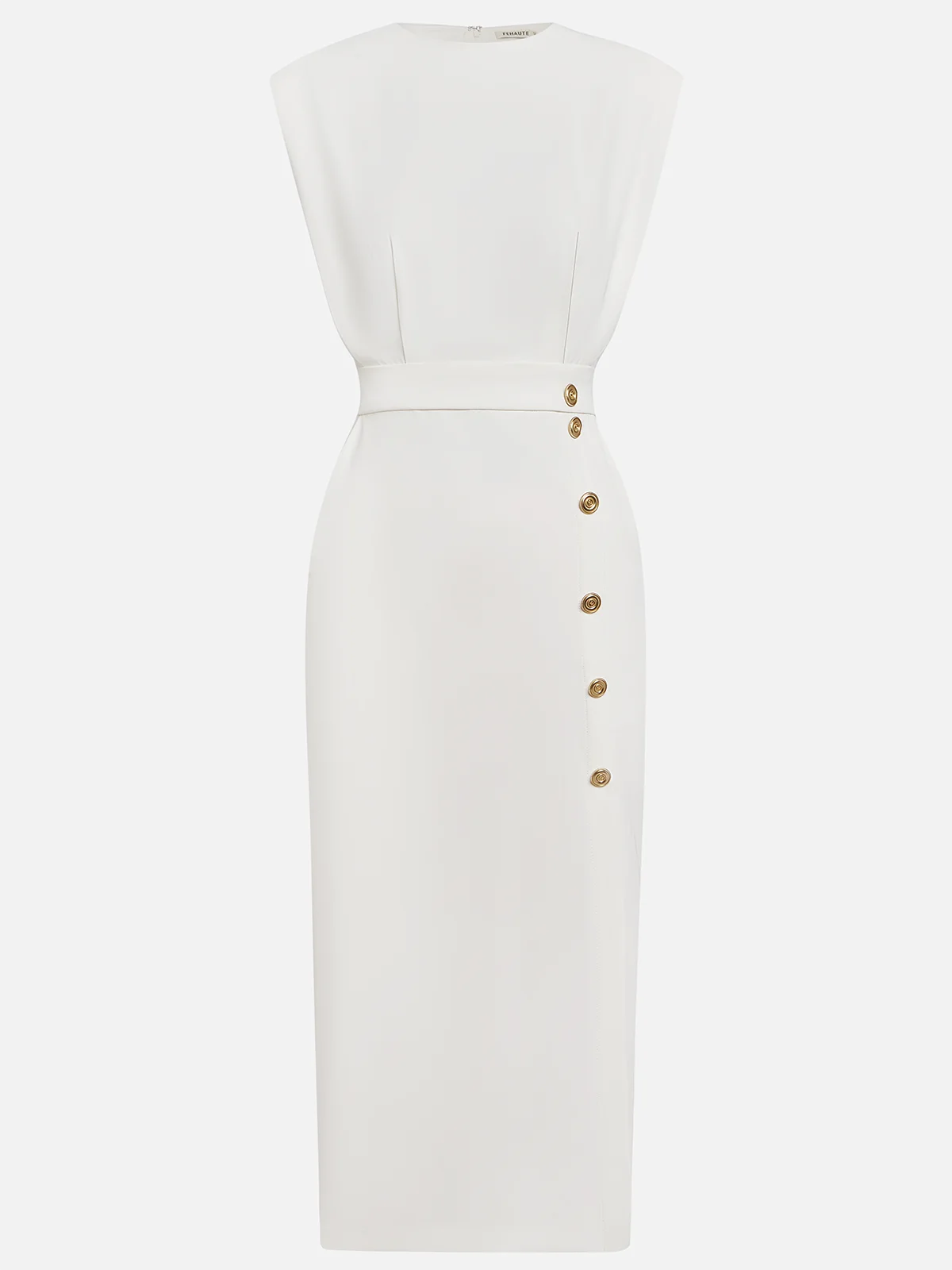 Malene™ | Classic Button-Slit Midi Dress