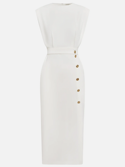 Malene™ | Classic Button-Slit Midi Dress