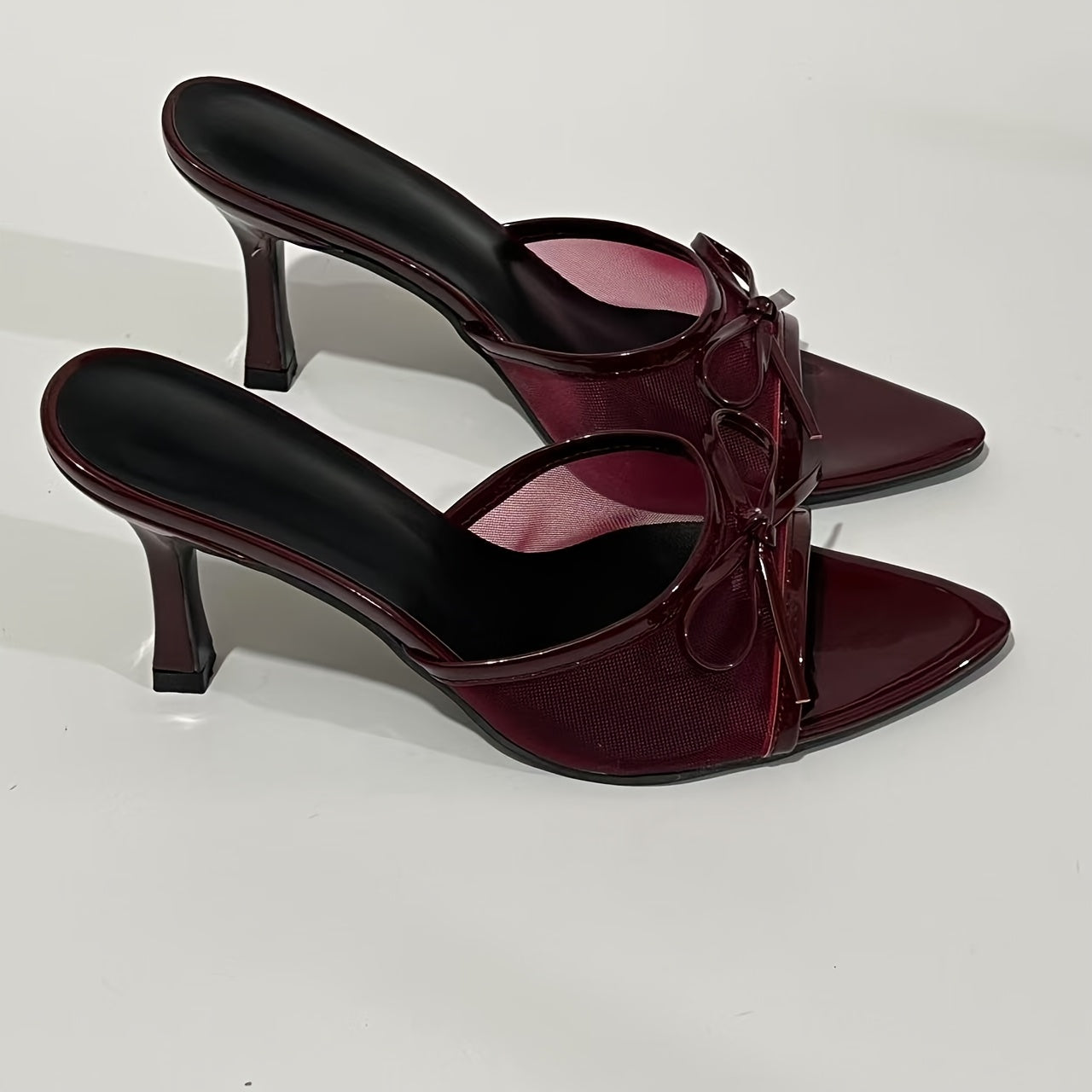 LuxeBow™ Women’s Mesh Open-Toe High Heels