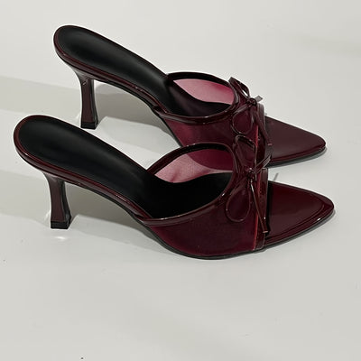 LuxeBow™ Women’s Mesh Open-Toe High Heels